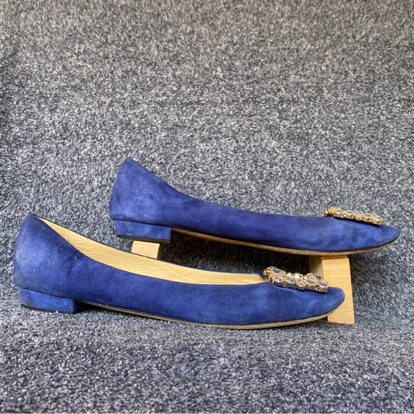 KATE SPADE Norella Suede Ballet Flats with Rhinestone Buckles - Picture 3 of 13